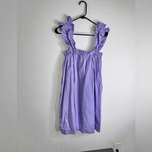 Monica Nera Maya Lavender Ruffle Cotton Dress